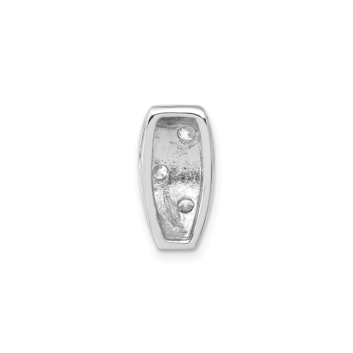 Sterling Silver Ring with Cubic Zirconia, Three Stone Bezel Set Minimalist Band