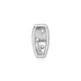 Sterling Silver Ring with Cubic Zirconia, Three Stone Bezel Set Minimalist Band