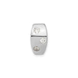 Sterling Silver Ring with Cubic Zirconia, Three Stone Bezel Set Minimalist Band