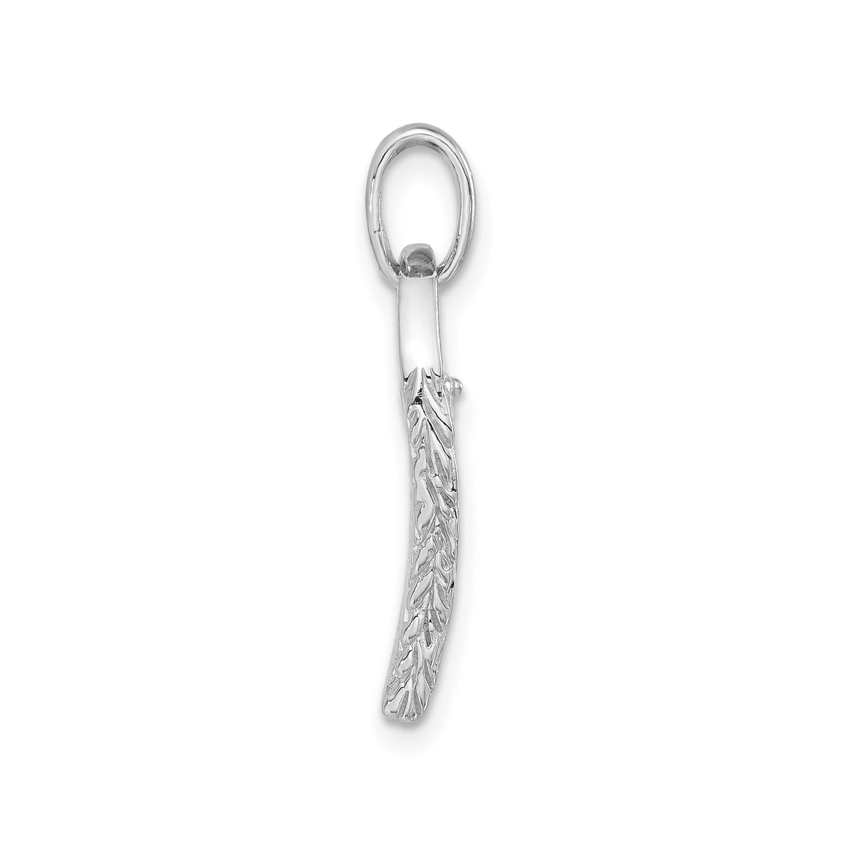 Sterling Silver Angel Wing Pendant with Cubic Zirconia, Textured Feather Design, Faith and Remembrance