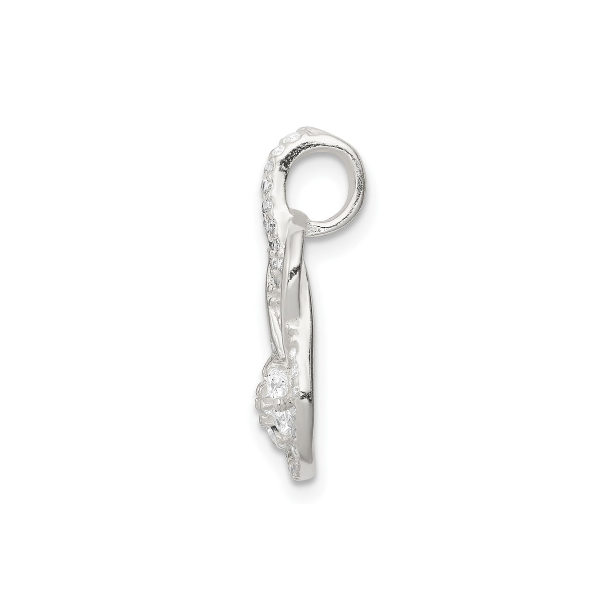 Sterling Silver Infinity Pendant with Cubic Zirconia Cluster, Intertwined Design for Women