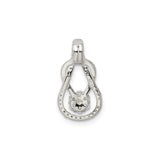 Sterling Silver Infinity Pendant with Cubic Zirconia Cluster, Intertwined Design for Women