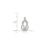 Sterling Silver Infinity Pendant with Cubic Zirconia Cluster, Intertwined Design for Women