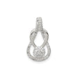 Sterling Silver Infinity Pendant with Cubic Zirconia Cluster, Intertwined Design for Women