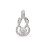 Sterling Silver Infinity Pendant with Cubic Zirconia Cluster, Intertwined Design for Women