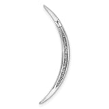 Sterling Silver Crescent Moon Pendant with Cubic Zirconia, Celestial and Boho Spiritual Jewelry