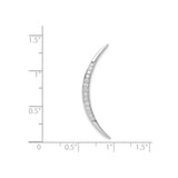 Sterling Silver Crescent Moon Pendant with Cubic Zirconia, Celestial and Boho Spiritual Jewelry