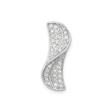 Sterling Silver Wave Pendant with Cubic Zirconia, Swirl Motif, Modern Design for Women