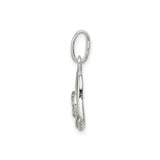 Sterling Silver Heart Pendant with Cubic Zirconia, Open Swirl Design, Romantic Style for Women