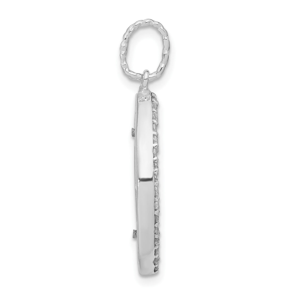 Sterling Silver Eye Pendant with Cubic Zirconia Halo, Marquise Shape and Radiant Cutout Center