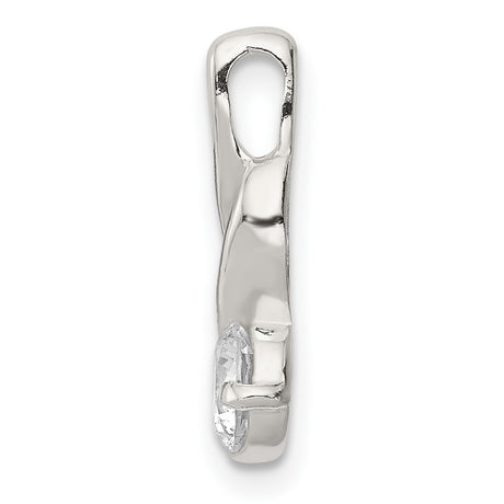 Sterling Silver Infinity Pendant with Cubic Zirconia, Twisted Design, Symbol of Eternal Love