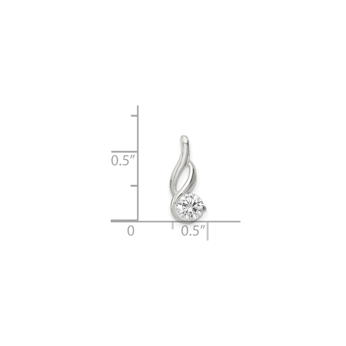 Sterling Silver Infinity Pendant with Cubic Zirconia, Twisted Design, Symbol of Eternal Love