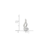 Sterling Silver Infinity Pendant with Cubic Zirconia, Twisted Design, Symbol of Eternal Love