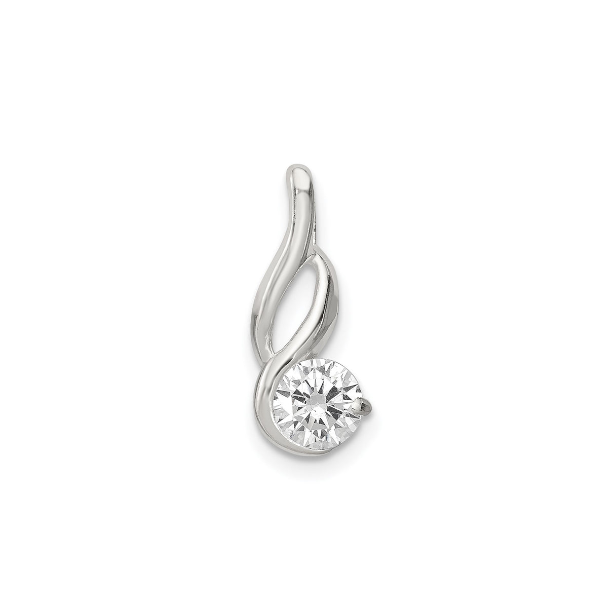 Sterling Silver Infinity Pendant with Cubic Zirconia, Twisted Design, Symbol of Eternal Love