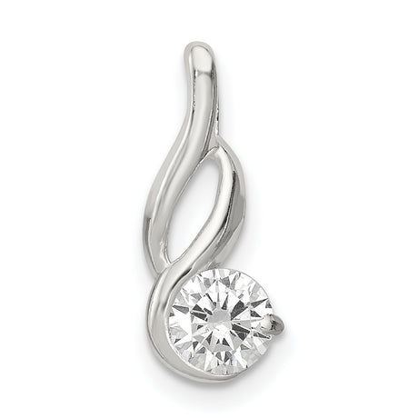 Sterling Silver Infinity Pendant with Cubic Zirconia, Twisted Design, Symbol of Eternal Love