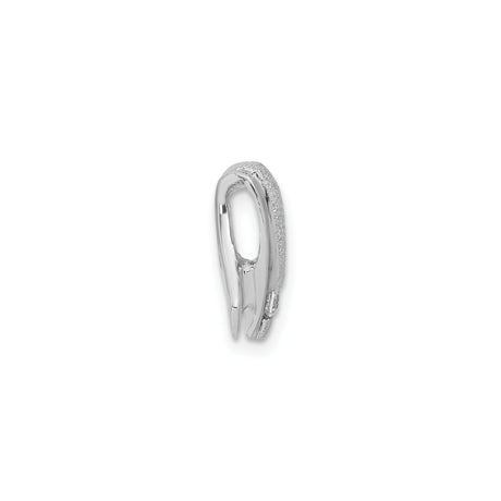 Sterling Silver Awareness Ribbon Pendant with Cubic Zirconia, Textured Finish, Hope Symbol
