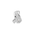 Sterling Silver Awareness Ribbon Pendant with Cubic Zirconia, Textured Finish, Hope Symbol