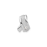 Sterling Silver Awareness Ribbon Pendant with Cubic Zirconia, Textured Finish, Hope Symbol
