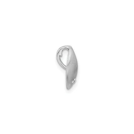 Sterling Silver Yin Yang Charm Bead with Cubic Zirconia, Modern Abstract Design
