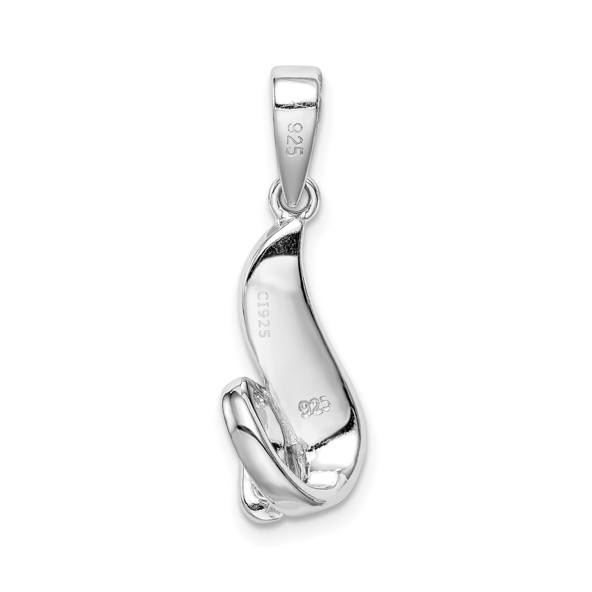 Sterling Silver Pendant with Blue Opal and Cubic Zirconia, Wave Twist Ocean Design