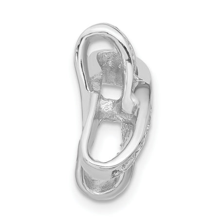 Sterling Silver Cross Pendant with Cubic Zirconia, Curved Design, Christian Jewelry for Women