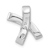 Sterling Silver Cross Pendant with Cubic Zirconia, Curved Design, Christian Jewelry for Women