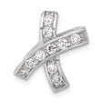 Sterling Silver Cross Pendant with Cubic Zirconia, Curved Design, Christian Jewelry for Women