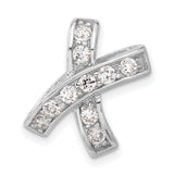 Sterling Silver Cross Pendant with Cubic Zirconia, Curved Design, Christian Jewelry for Women
