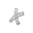 Sterling Silver Cross Pendant with Cubic Zirconia, Curved Design, Christian Jewelry for Women