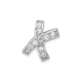 Sterling Silver Cross Pendant with Cubic Zirconia, Curved Design, Christian Jewelry for Women