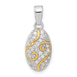 Gold Plating CZ Charm Pendant in Real 925 Sterling Silver