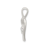 Sterling Silver Heart Pendant with Cubic Zirconia, Open Design Symbolizing Love and Connection