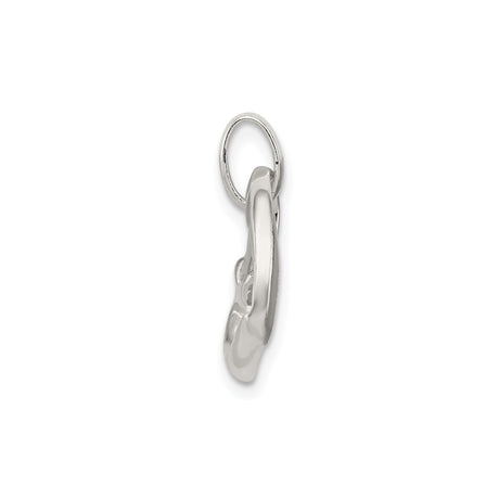 Sterling Silver Heart Pendant with Cubic Zirconia Accent, Open Design Romantic Jewelry for Women