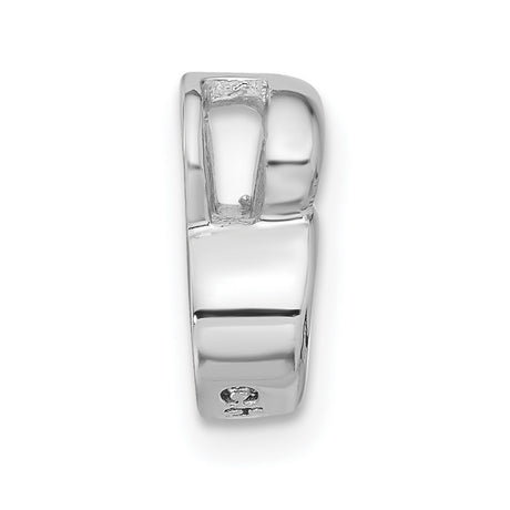 Sterling Silver Heart Pendant with Cubic Zirconia, Abstract Minimalist Design for Women