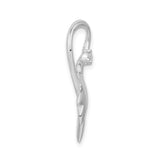 Sterling Silver Awareness Ribbon Pendant with Cubic Zirconia Heart, Memorial Jewelry for Women
