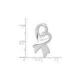 Sterling Silver Awareness Ribbon Pendant with Cubic Zirconia Heart, Memorial Jewelry for Women