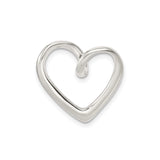 Sterling Silver Open Heart Pendant, Minimalist Modern Love Charm for Women