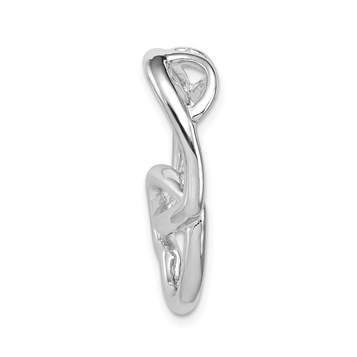 Sterling Silver Heart Pendant with Intertwined Open Hearts, Symbol of Eternal Love and Faith