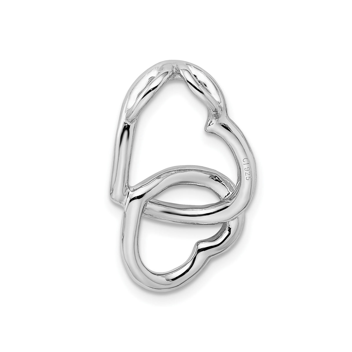 Sterling Silver Heart Pendant with Intertwined Open Hearts, Symbol of Eternal Love and Faith