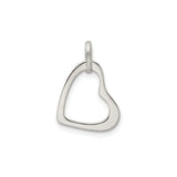 Sterling Silver Heart Pendant, Asymmetrical Open Heart Design, Minimalist Romantic Jewelry for Women