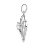 Sterling Silver Heart Pendant with Cubic Zirconia Centerpiece, Romantic Jewelry for Women