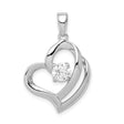 Sterling Silver Heart Pendant with Cubic Zirconia Centerpiece, Romantic Jewelry for Women