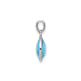 Sterling Silver Pendant with Swiss Blue Topaz, Round Bezel-Set Minimalist Design for Women