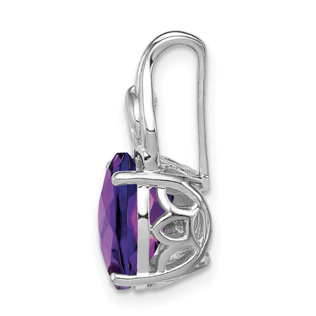 Amethyst 20x9mm 2.9ct Charm Pendant in Real 925 Sterling Silver