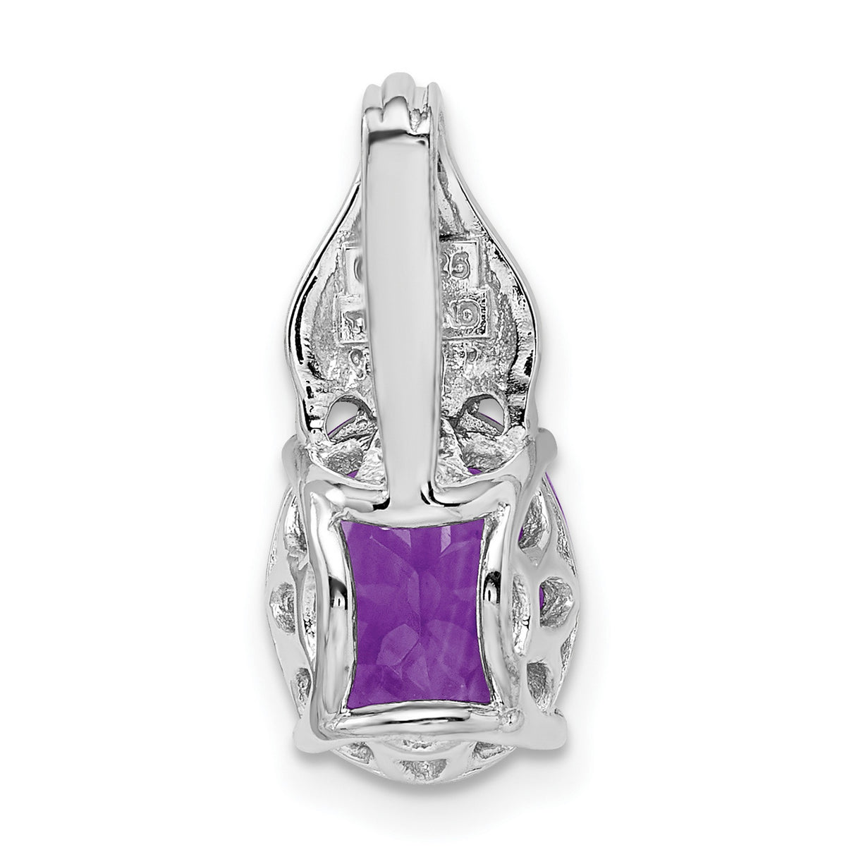 Amethyst 20x9mm 2.9ct Charm Pendant in Real 925 Sterling Silver