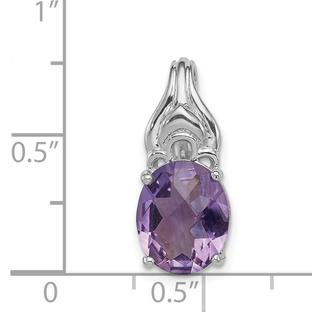 Amethyst 20x9mm 2.9ct Charm Pendant in Real 925 Sterling Silver