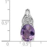 Amethyst 20x9mm 2.9ct Charm Pendant in Real 925 Sterling Silver