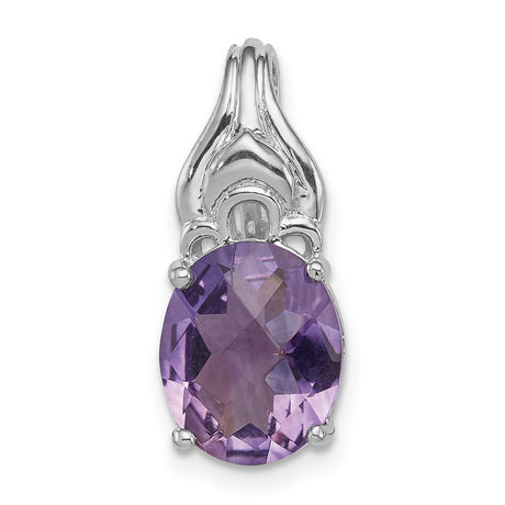 Amethyst 20x9mm 2.9ct Charm Pendant in Real 925 Sterling Silver