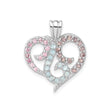 Sterling Silver Heart Pendant with Cubic Zirconia, Swirling Filigree and Intertwined Design