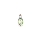 Sterling Silver Pendant with Prasiolite, Oval Cabochon Design, Modern Minimalist Jewelry